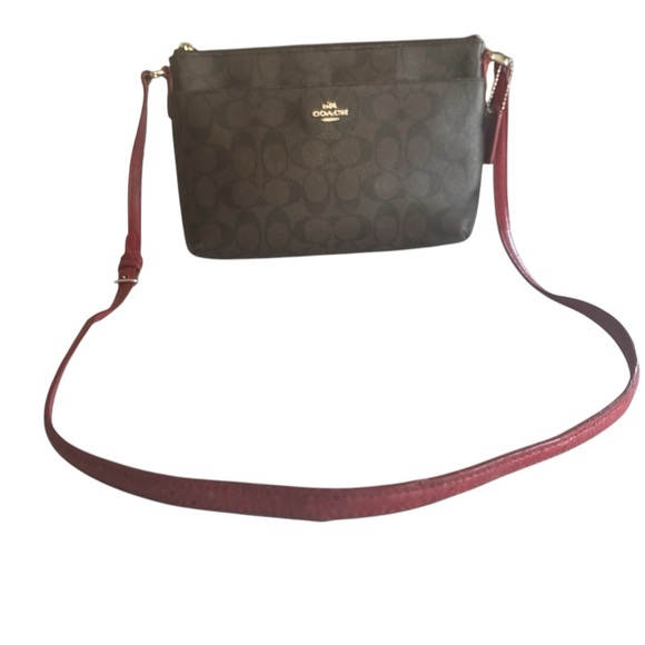 Coach Signature POP Crossbody East West Leather Handbag - Picture 3 of 14